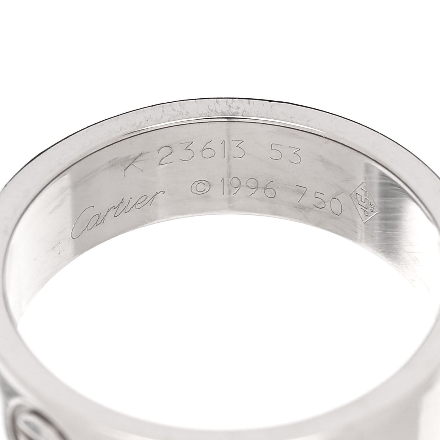 18K White Gold 5.5mm LOVE Ring 53 6.5