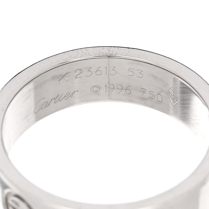 Cartier 18K White Gold 5.5mm LOVE Ring 53 6.5 4 of 4