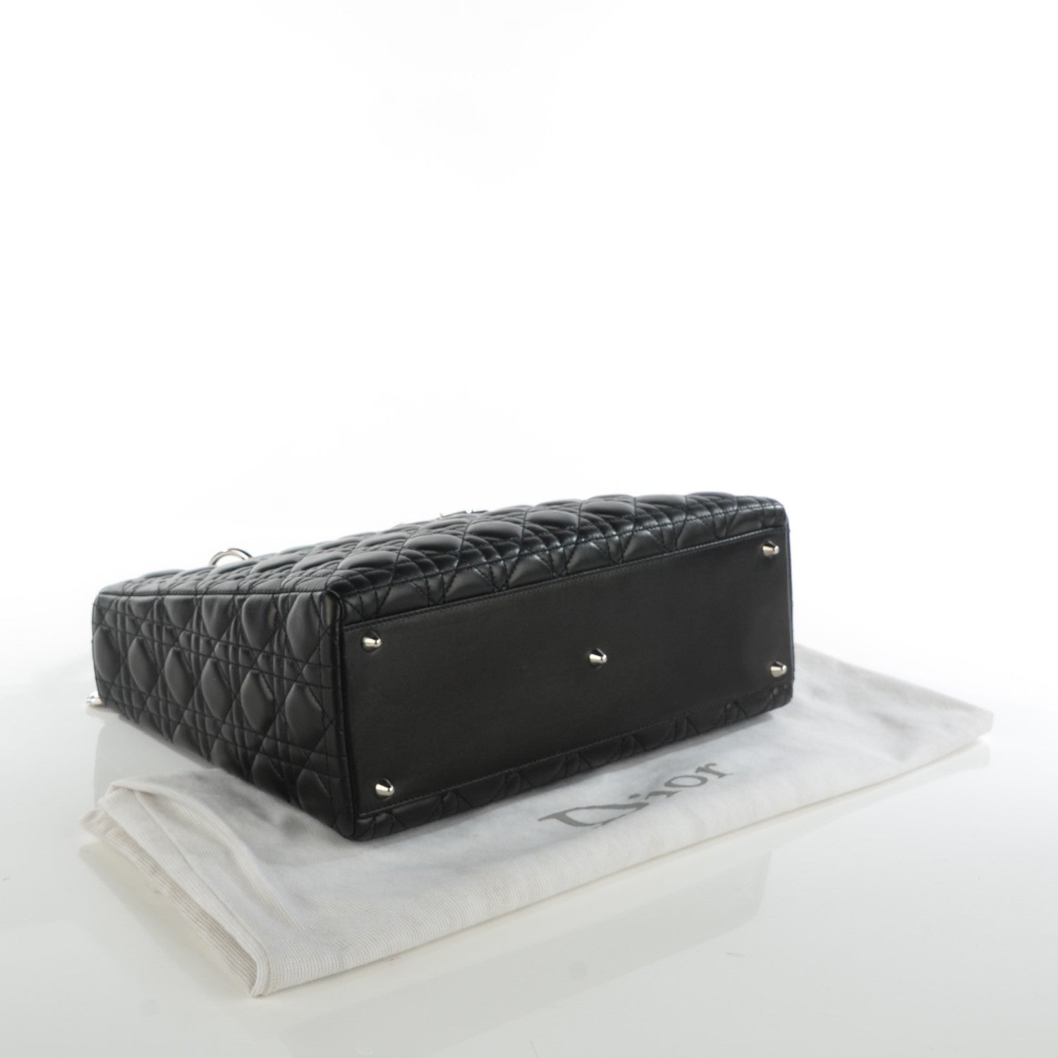 Christian Dior Lambskin Cannage Large Lady Dior Black 4 of 7