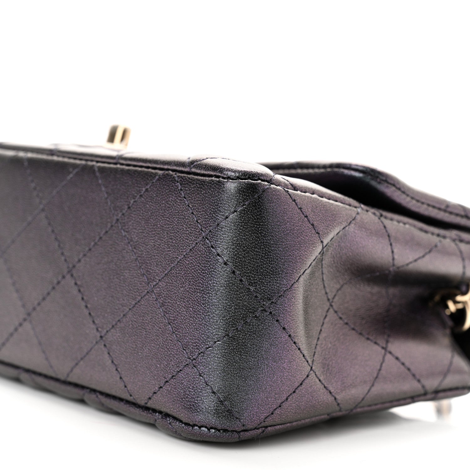 Chanel Iridescent Lambskin Quilted Mini Rectangular Flap Black 10 of 11