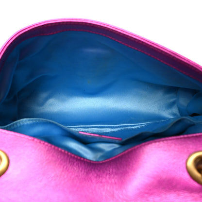 Gucci Metallic Calfskin Matelasse Mini GG Marmont Shoulder Bag Fuchsia 5 of 13
