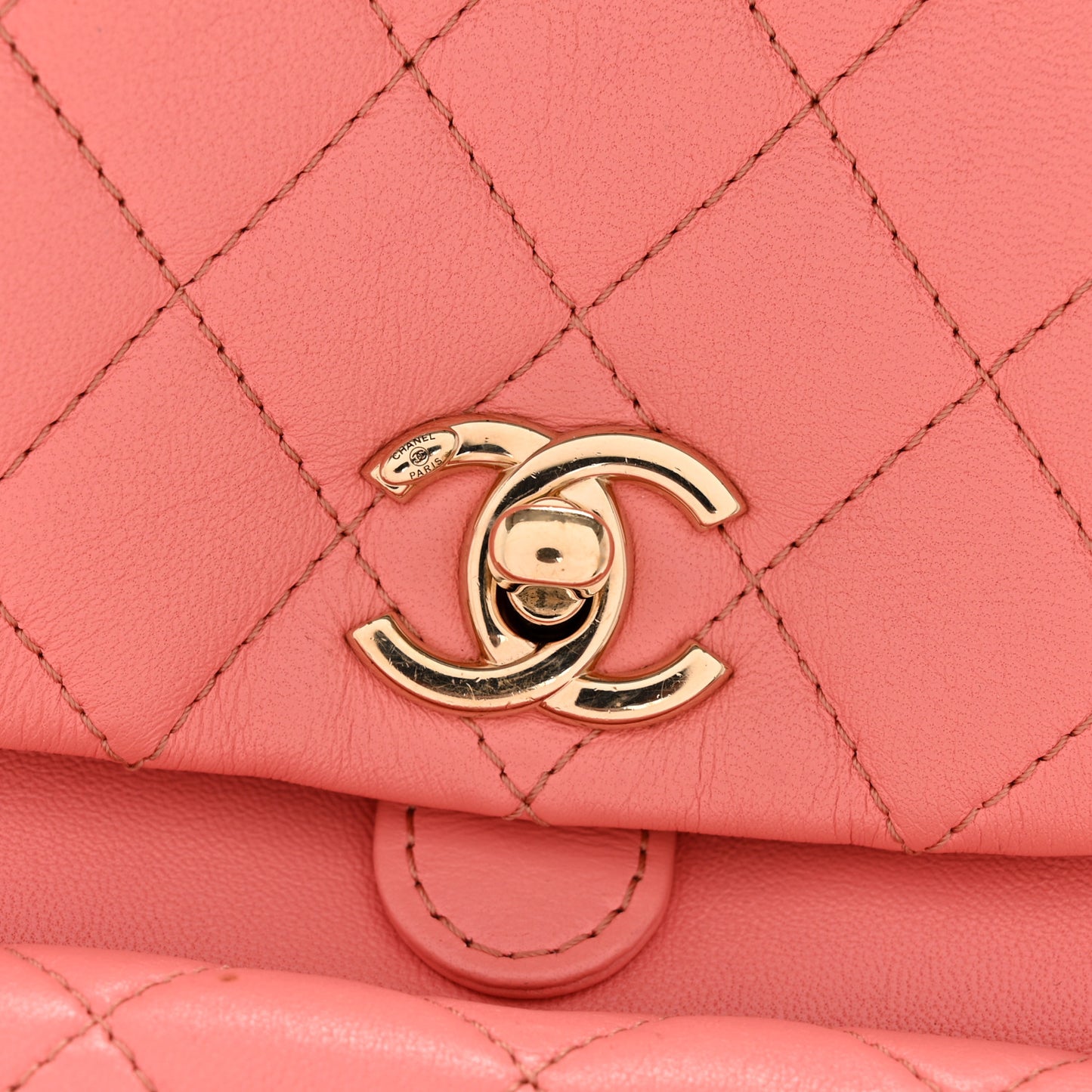 Lambskin Quilted Small Duma Drawstring Backpack Light Pink