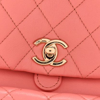 Chanel Lambskin Quilted Small Duma Drawstring Backpack Light Pink 12 of 14