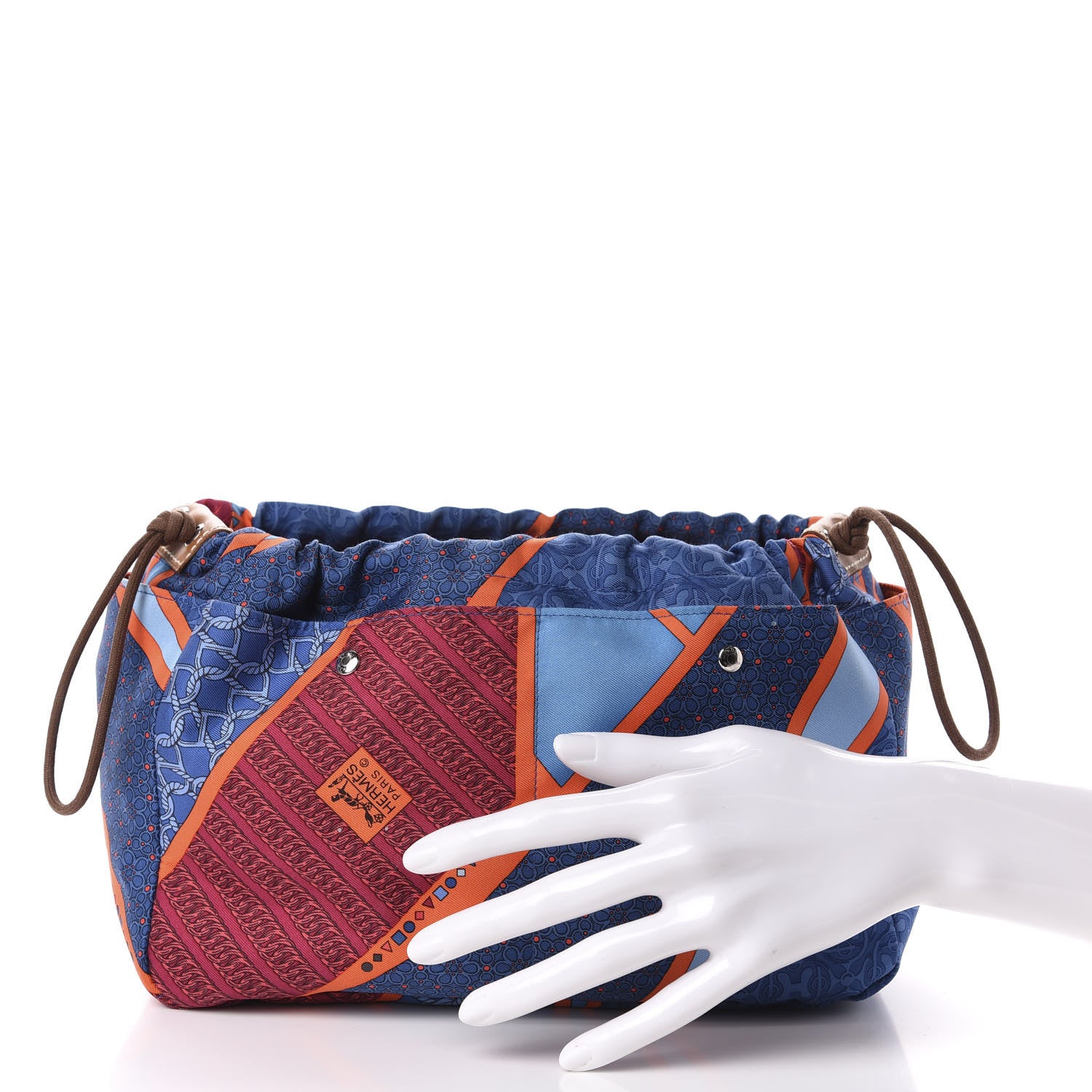 Hermes Silk Carre en Cravates Fourbi 20 PM Pouch Bleu Saphir 2 of 7