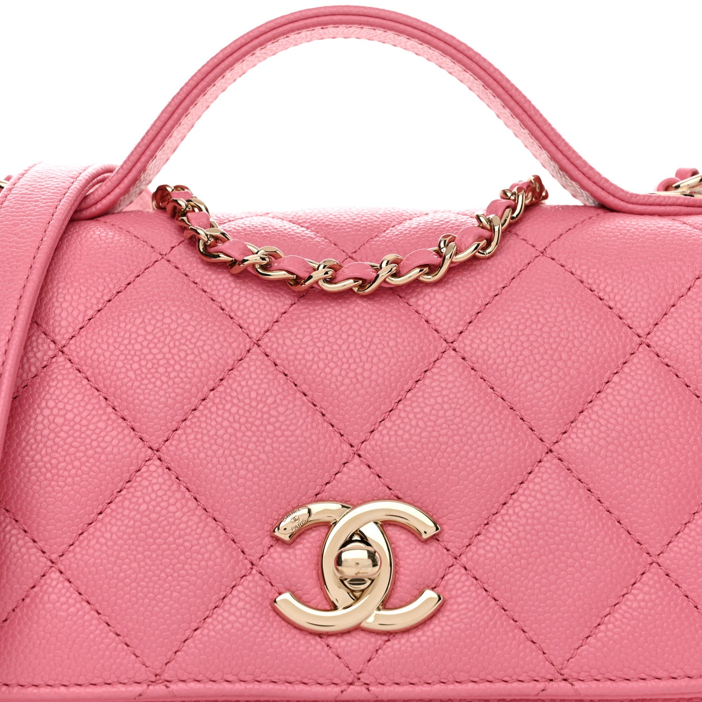 Caviar Quilted Small Business Affinity Flap Pink