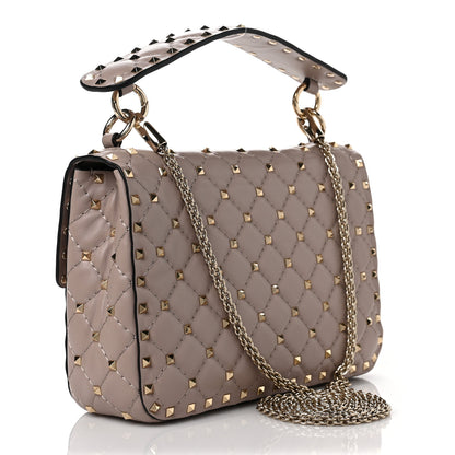 Valentino Garavani Lambskin Medium Rockstud Spike Shoulder Bag Poudre 3 of 8