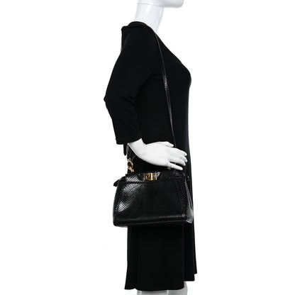 Fendi Snakeskin Nappa Mini Peekaboo Iconic Satchel Black 9 of 9