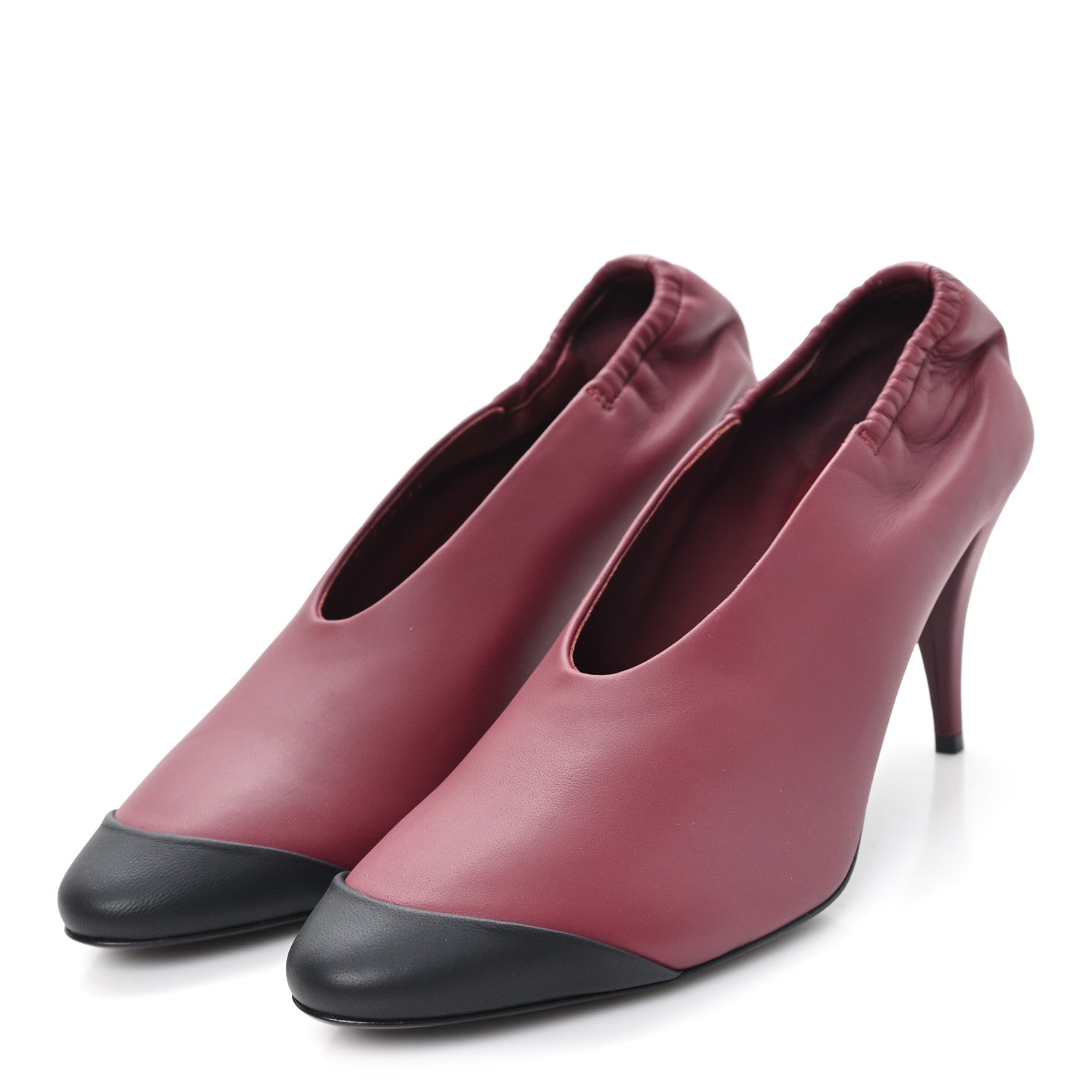 Chanel Lambskin Pumps  40 Burgundy Black 4 of 10
