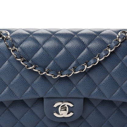 Chanel Caviar Quilted Medium Double Flap Dark Blue 12 of 12