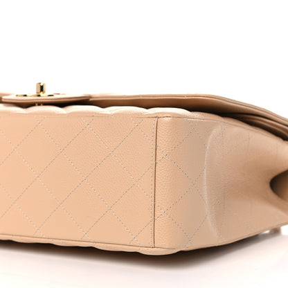 Chanel Caviar Quilted Maxi Double Flap Beige 9 of 10
