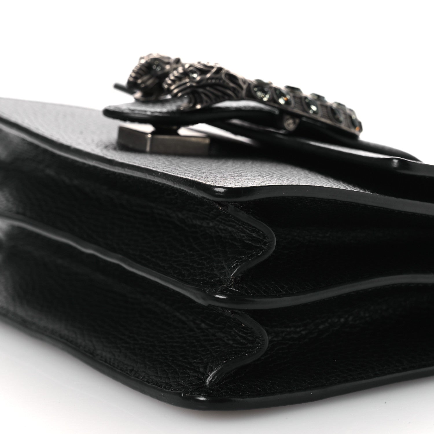 Gucci Dollar Calfskin Crystal Web Mini Dionysus Bamboo Top Handle Bag Black Diamond 10 of 11