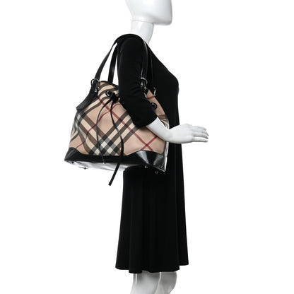 Burberry Supernova Check Drawstring Tote Black 2 of 17