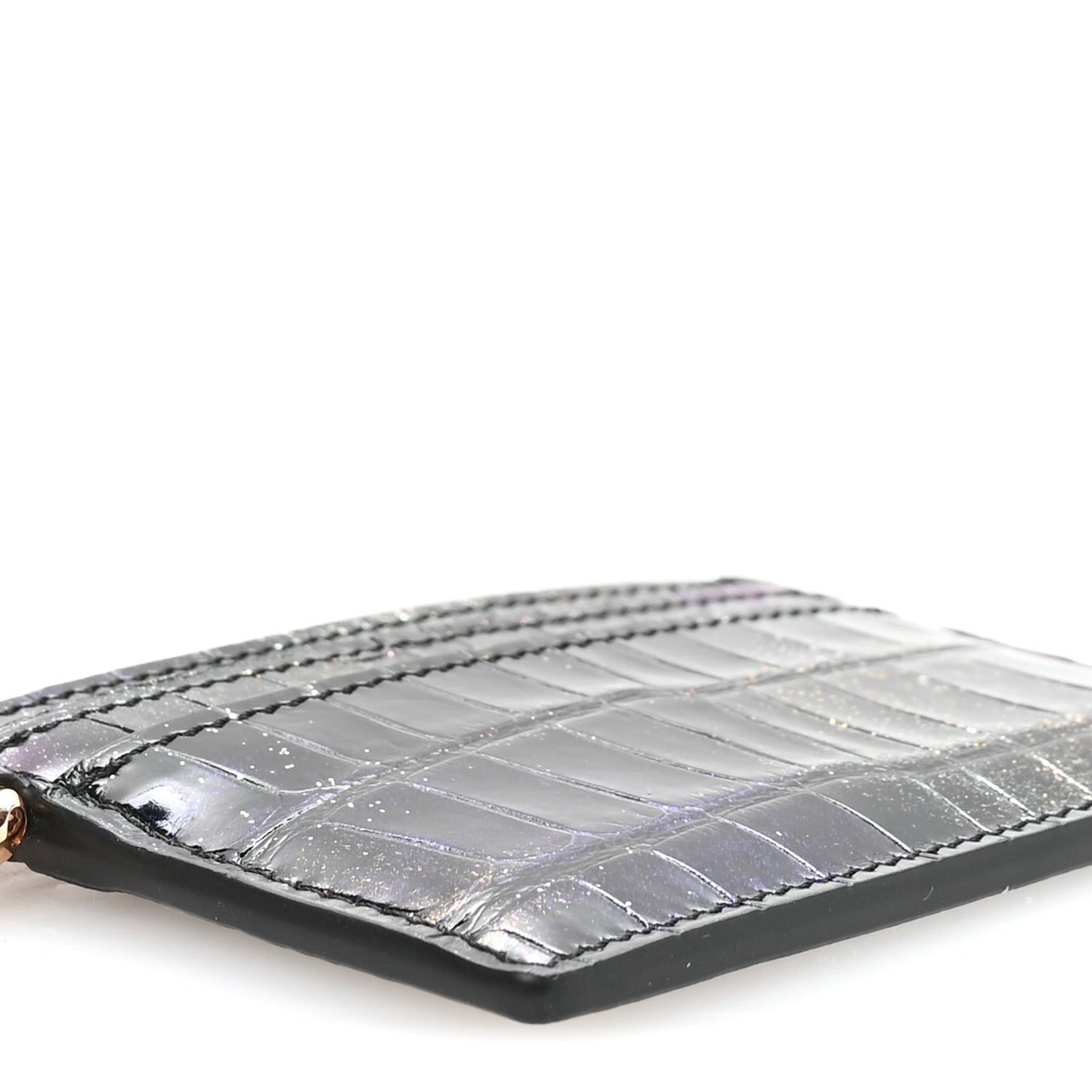 Alligator Double Card Holder Black