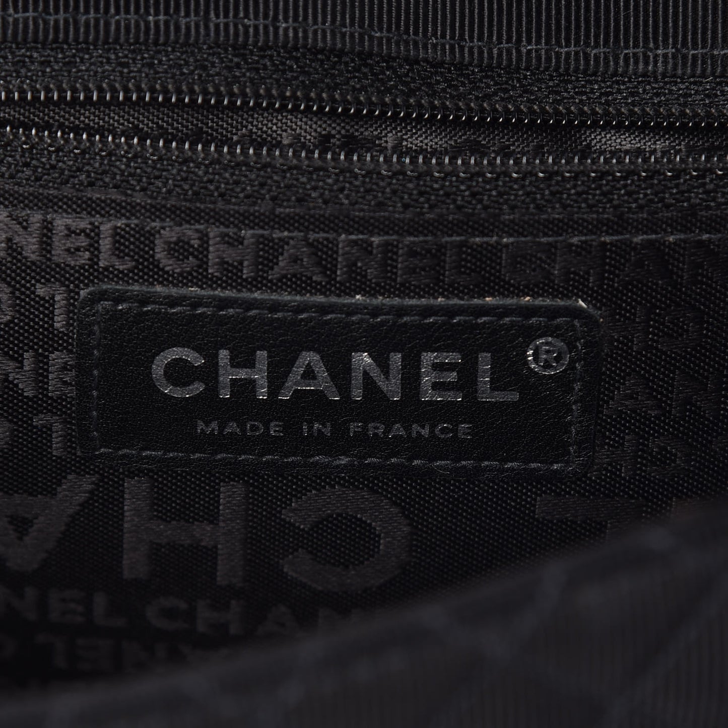 Grosgrain Quilted Embroidered Patch Flap Black