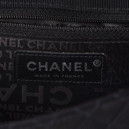 Chanel Grosgrain Quilted Embroidered Patch Flap Black 6 of 15