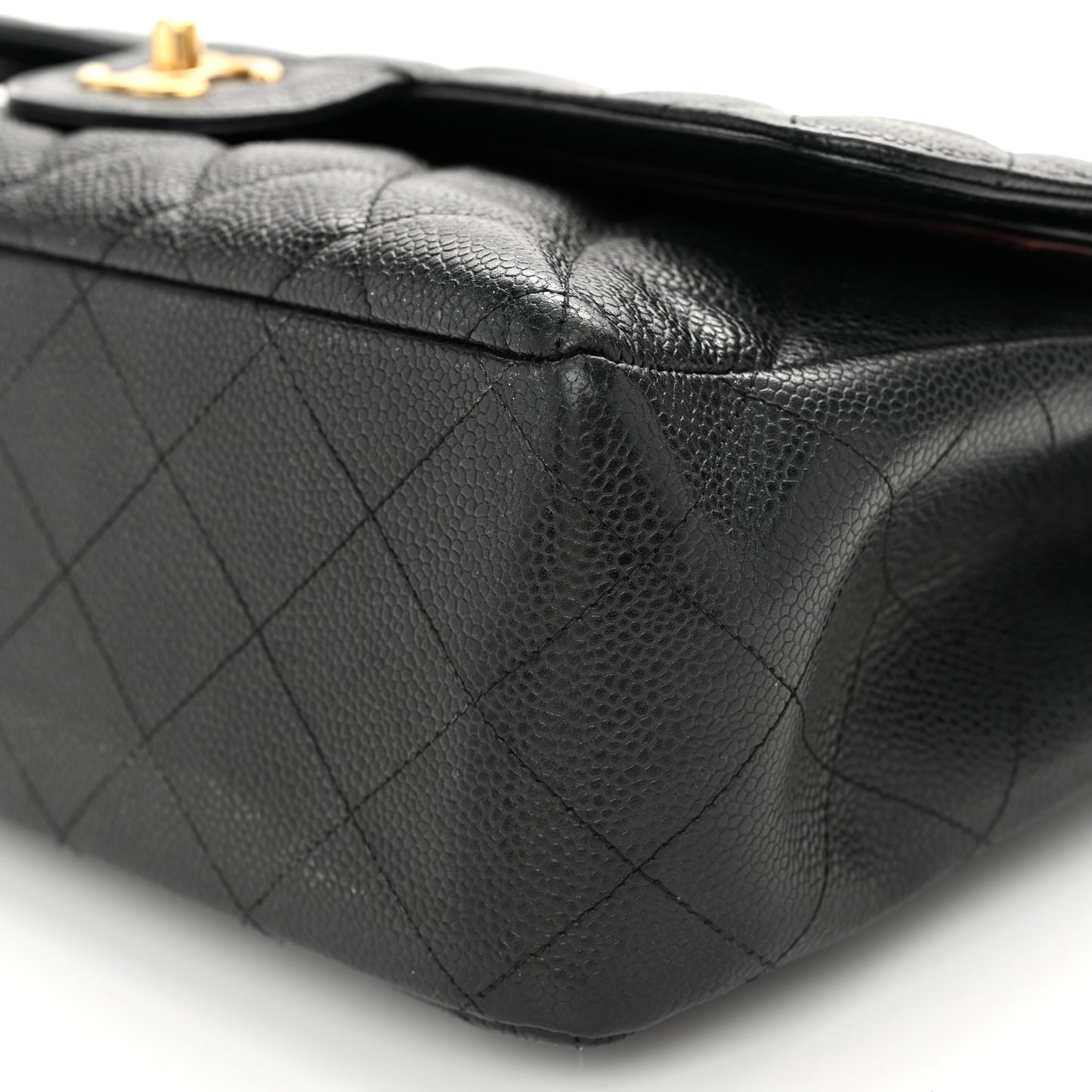 Caviar Quilted Jumbo Double Flap Black