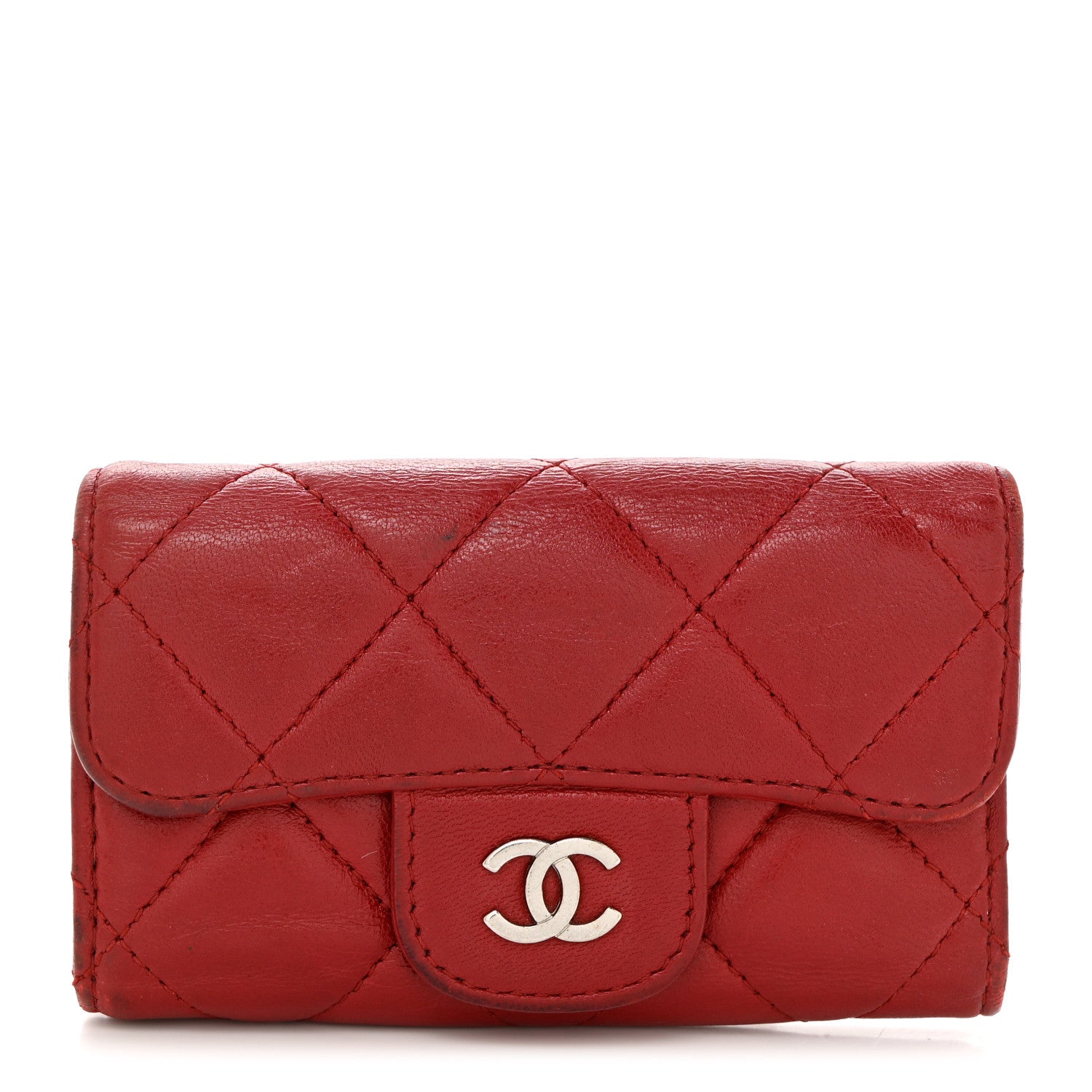 Chanel Lambskin Quilted 6 Key Holder Red 1 of 13
