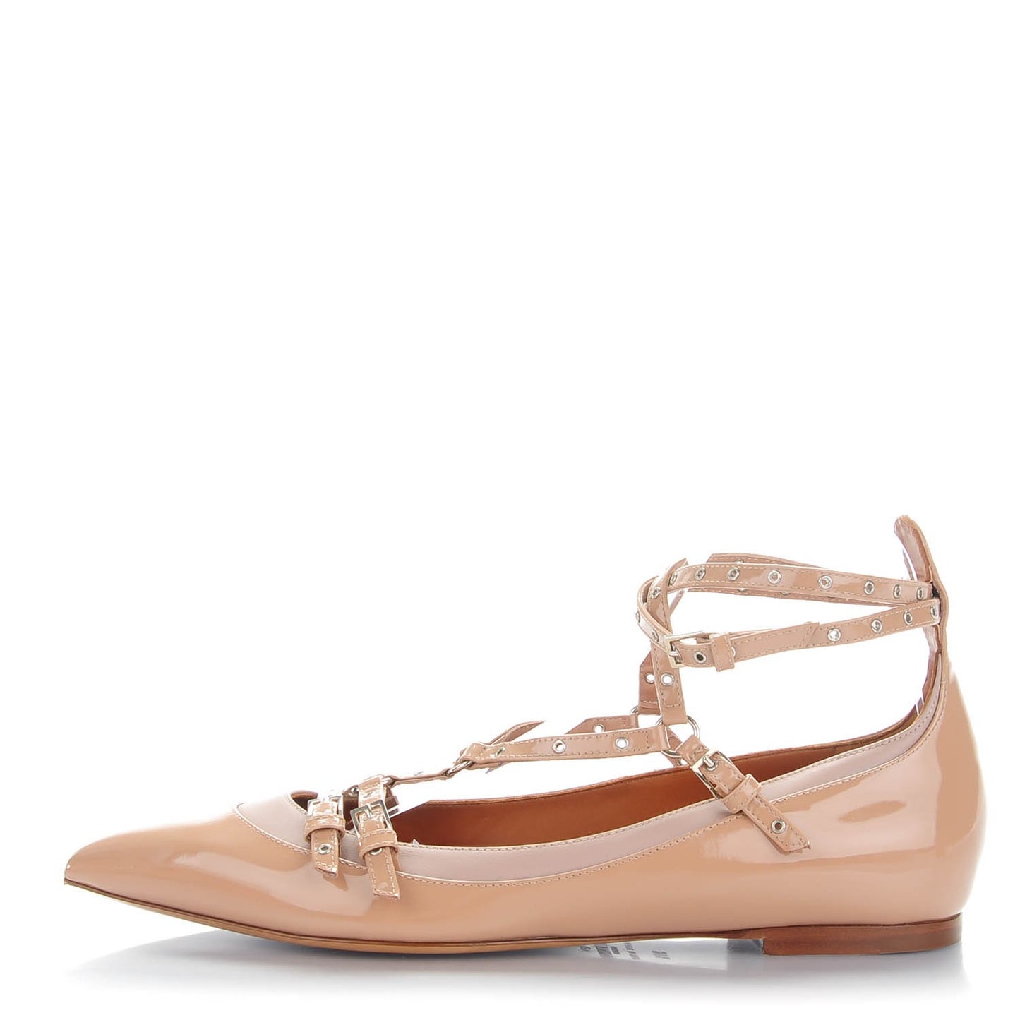 Patent Nappa Love Latch Ballerina Flats 38.5 Poudre