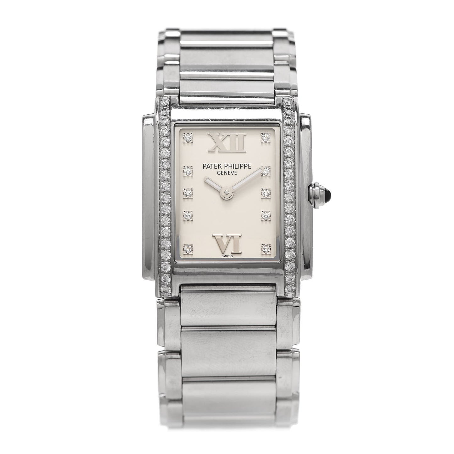 Stainless Steel Diamond 25mm Twenty-4 Quartz Watch White 4910/10A-011
