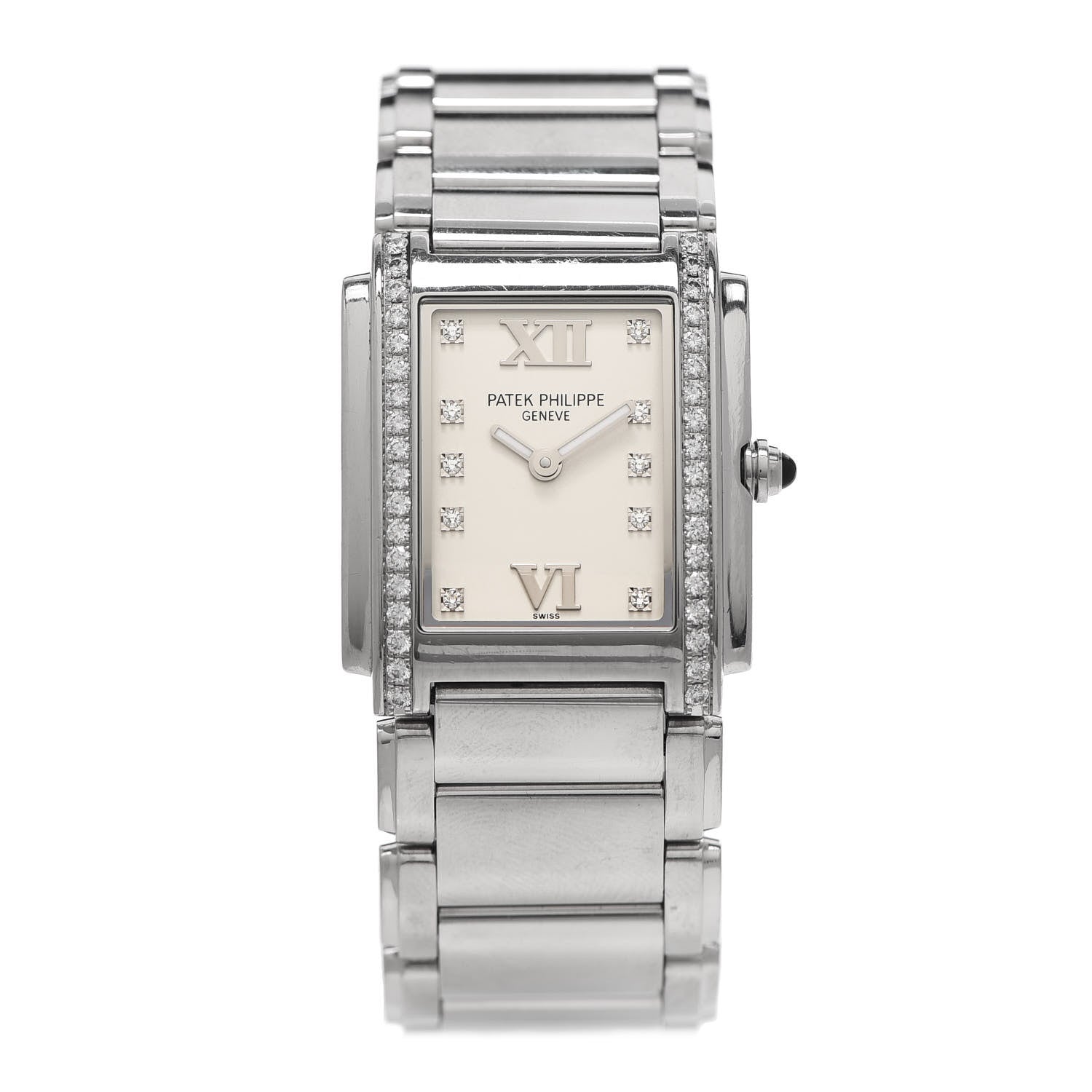 Patek Philippe Stainless Steel Diamond 25mm Twenty-4 Quartz Watch White 4910/10A-011 1 of 5