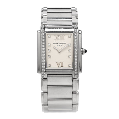 Patek Philippe Stainless Steel Diamond 25mm Twenty-4 Quartz Watch White 4910/10A-011 1 of 5