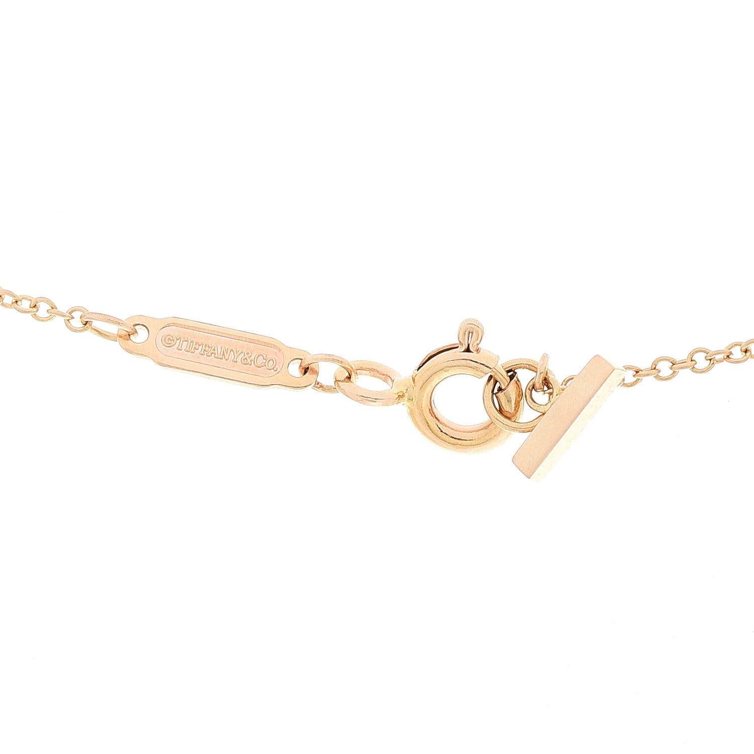 Tiffany 18K Rose Gold Large T Smile Pendant Necklace 4 of 6