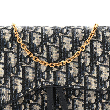 Christian Dior Oblique Saddle Chain Pouch Blue 8 of 10
