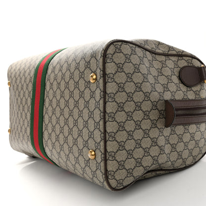 Gucci GG Supreme Monogram Textured Dollar Calfskin Web Medium Ophidia Carry-On Duffle Bag Beige Ebony New Acero 9 of 10