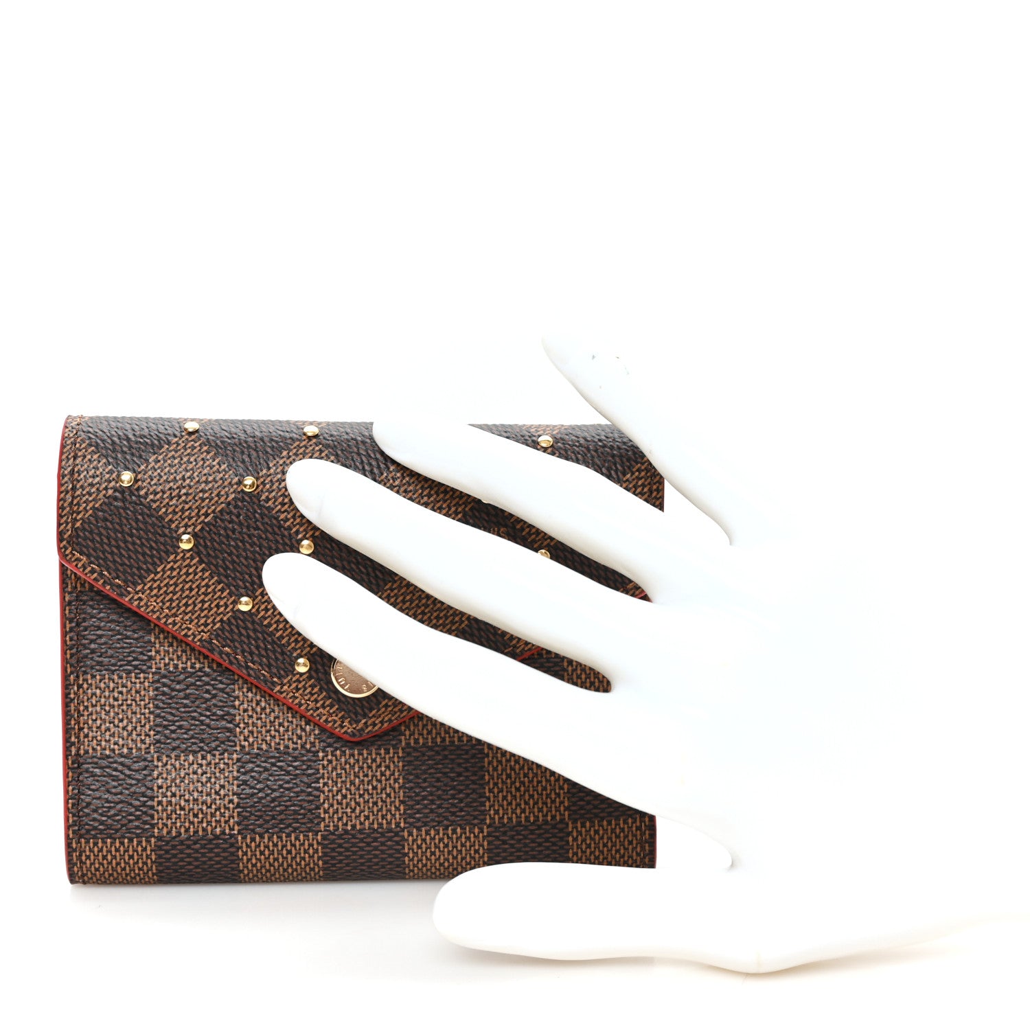 Louis Vuitton Damier Ebene Studded Victorine Wallet Cherry 2 of 6
