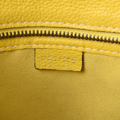 Celine Drummed Calfskin Nano Luggage Citron 6 of 16