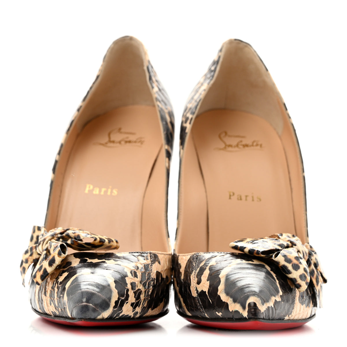 Christian Louboutin Ayers Watersnake Madame Menodo 100 Pumps 39 Black Gold 3 of 13