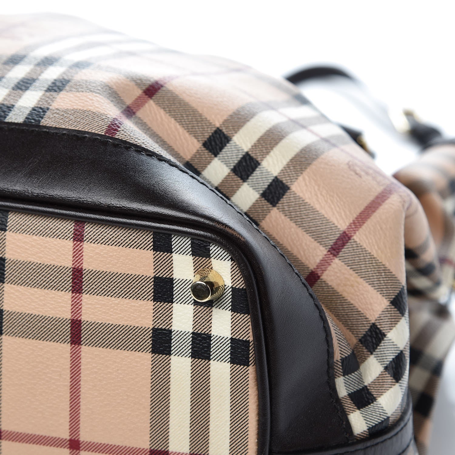 Burberry Haymarket Check Medium Golderton Tote Chocolate 13 of 13