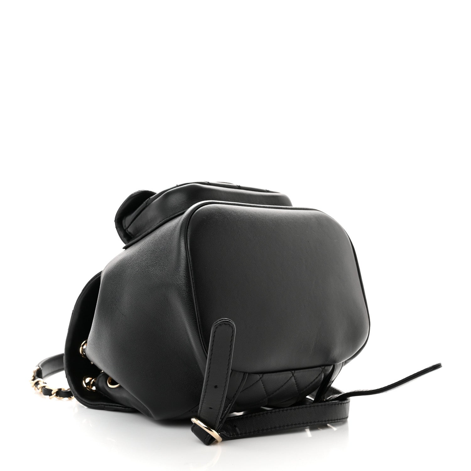 Chanel Lambskin Quilted Small Duma Drawstring Backpack Black 4 of 12