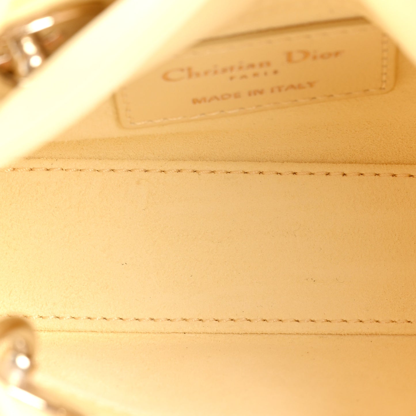 Lambskin Cannage Micro Lady Dior Soft Yellow