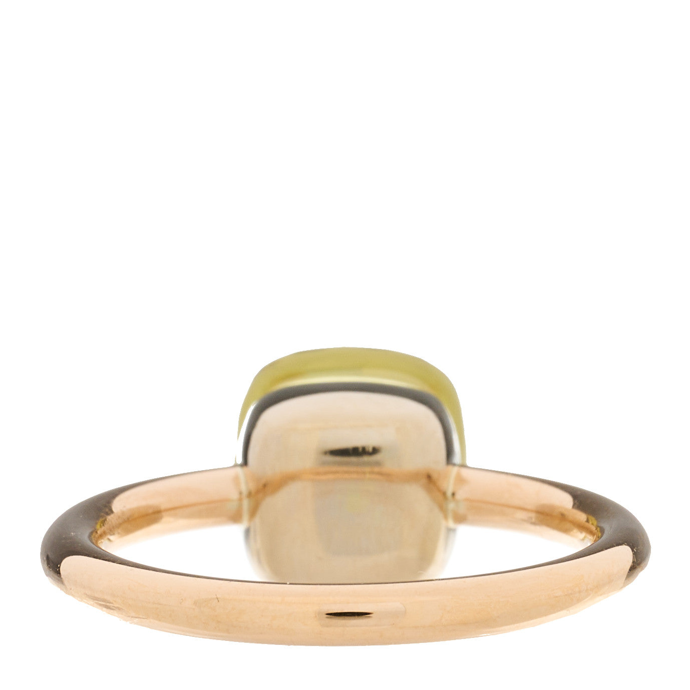18K Rose White Gold Lemon Quartz Petit Nudo Ring 48 4.5