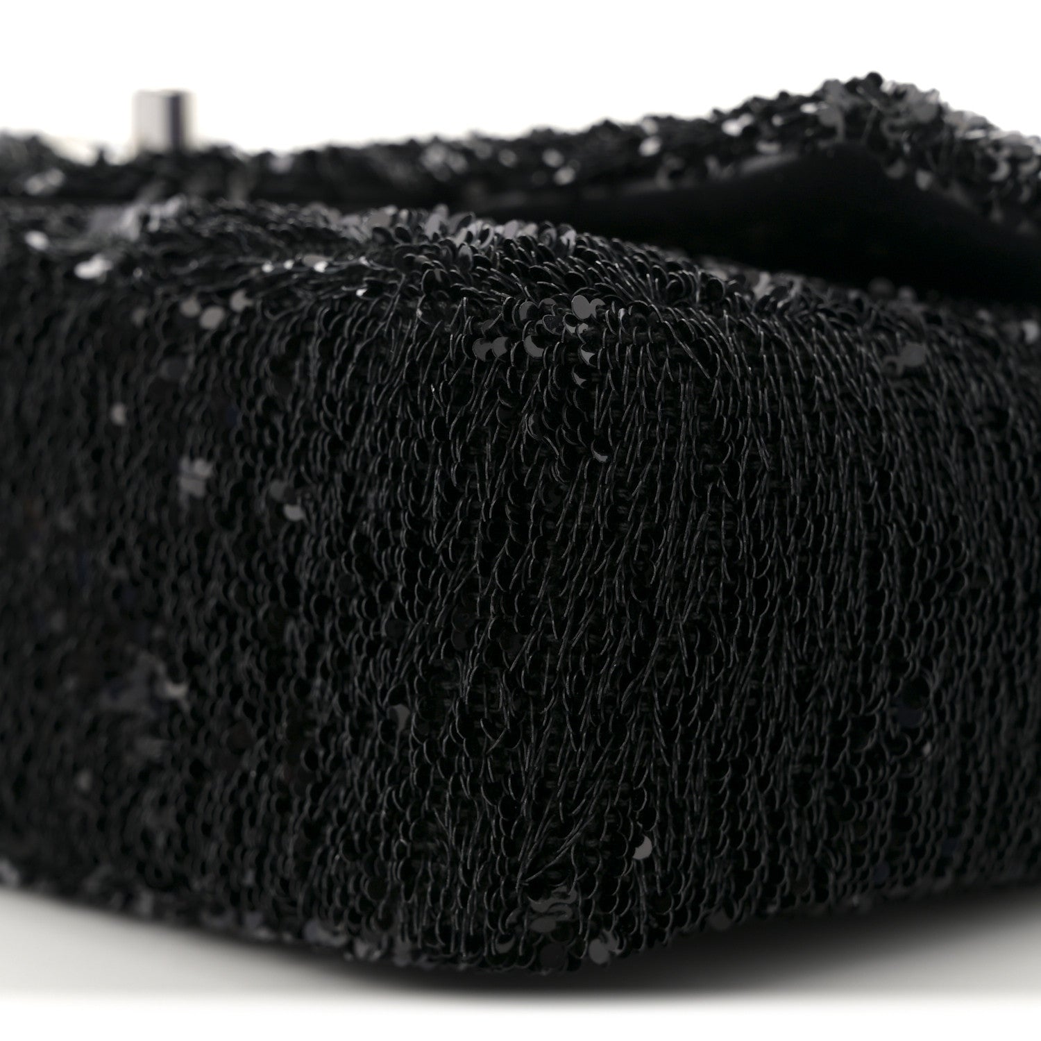 Chanel Sequin Ribbon Mini Rectangular Flap Black White 1766134