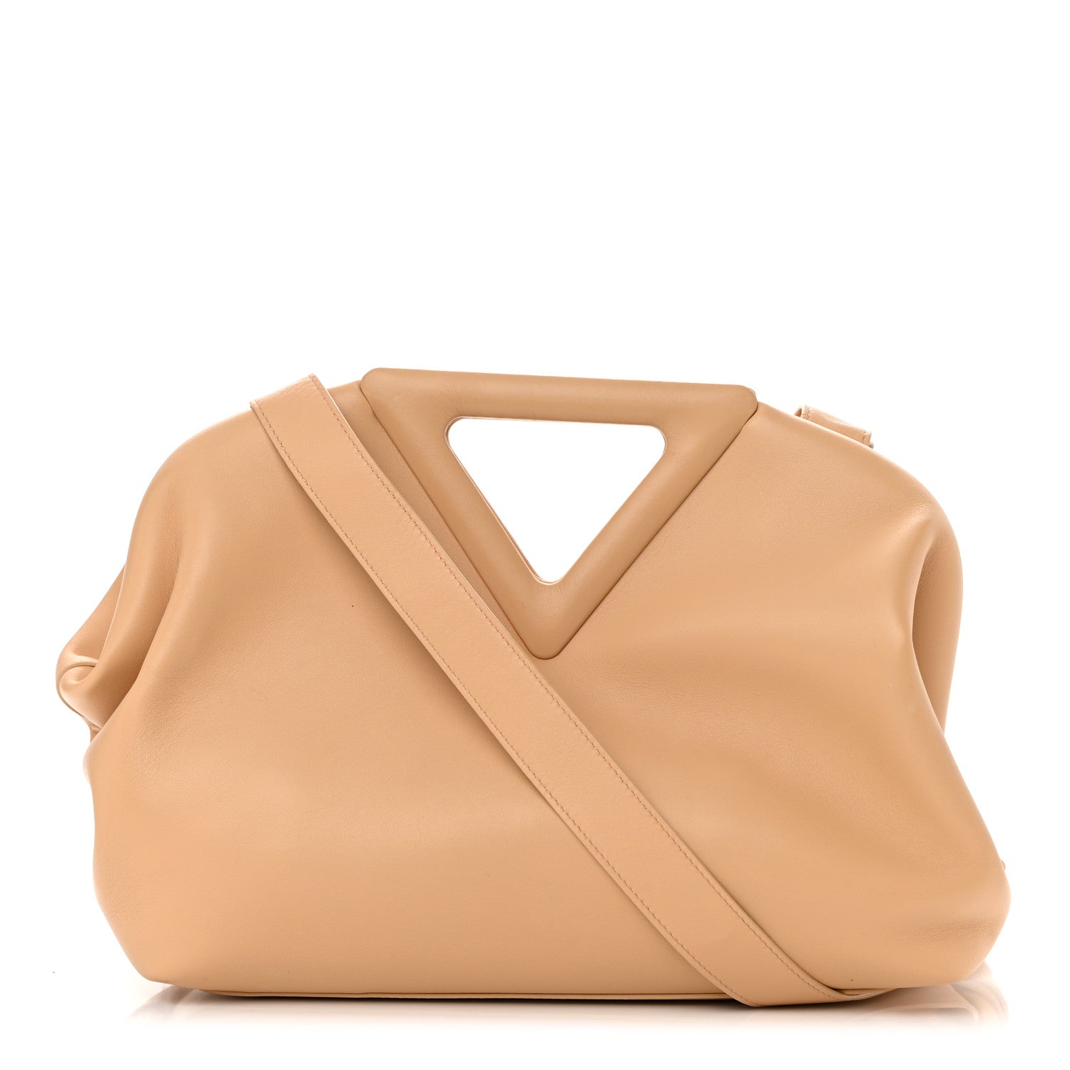 Bottega Veneta Calfskin Medium The Point Triangle Bag Almond 1 of 14