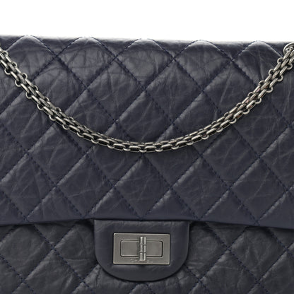 Chanel Aged Calfskin Quilted 2.55 Reissue 227 Flap Navy Blue 8 of 12