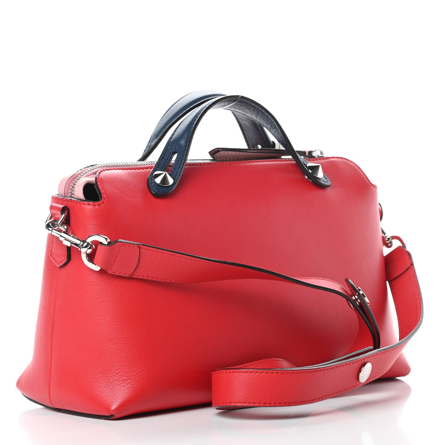 Fendi Vitello Dolce 4 Color Medium By The Way Boston Bag Caipiroska Blue Multicolor 3 of 11