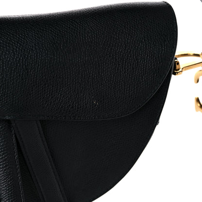 Christian Dior Grained Calfskin Saddle Bag Black 12 of 15