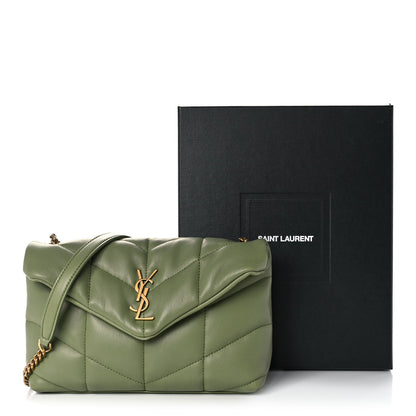 Saint Laurent Lambskin Quilted Toy Loulou Puffer Monogram Chain Satchel Light Pistache 10 of 10