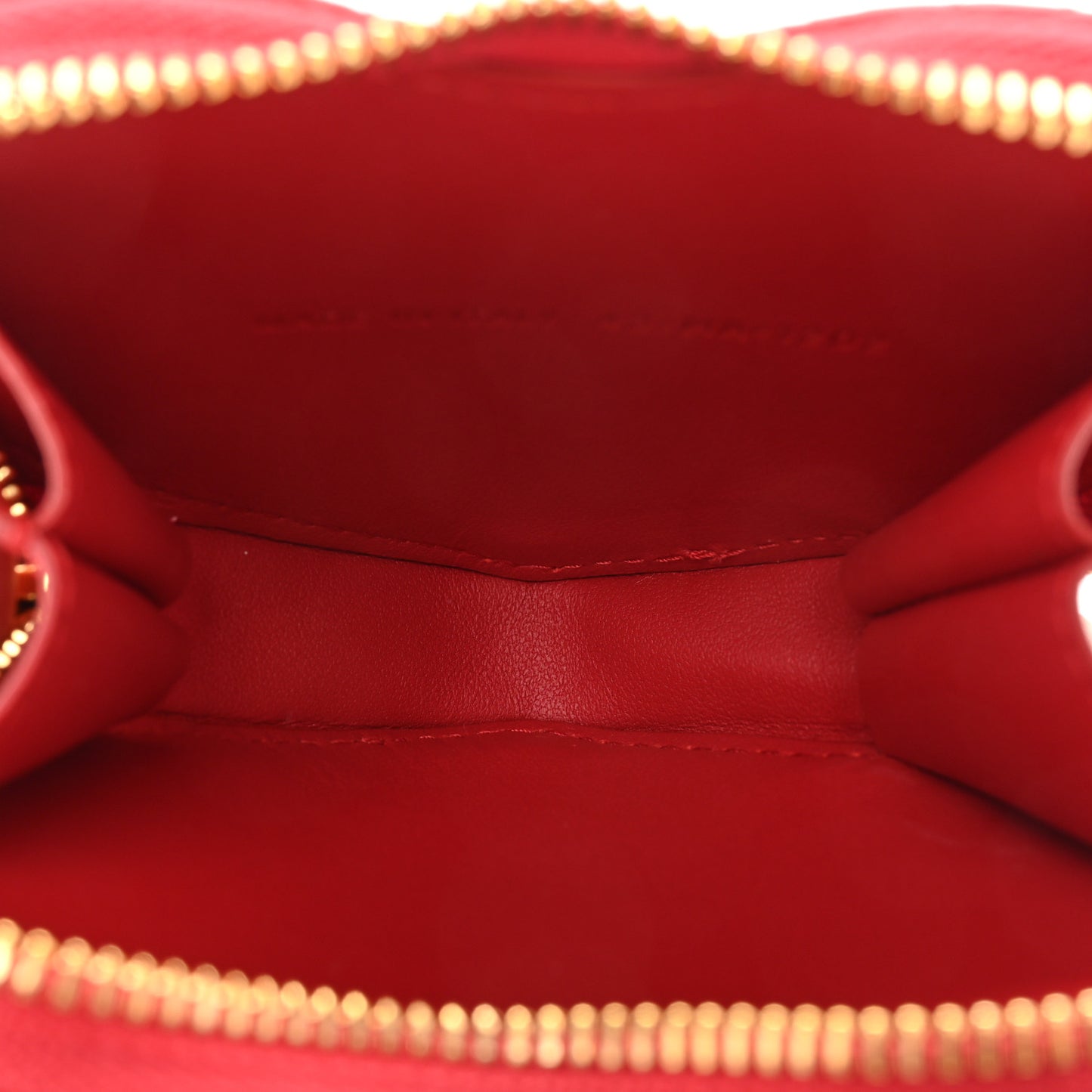 Calfskin Cannage Dioramour Caro Heart Pouch With Chain Bright Red