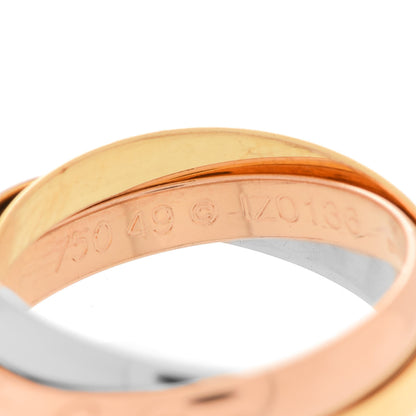 Cartier 18K Pink Yellow White Gold Small Trinity Ring 49 4.75 4 of 5