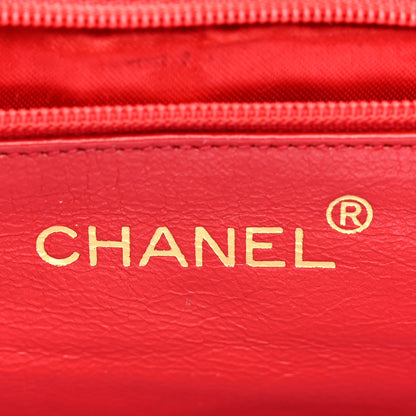 Chanel Lambskin Quilted CC Shoulder Bag Red 6 of 13