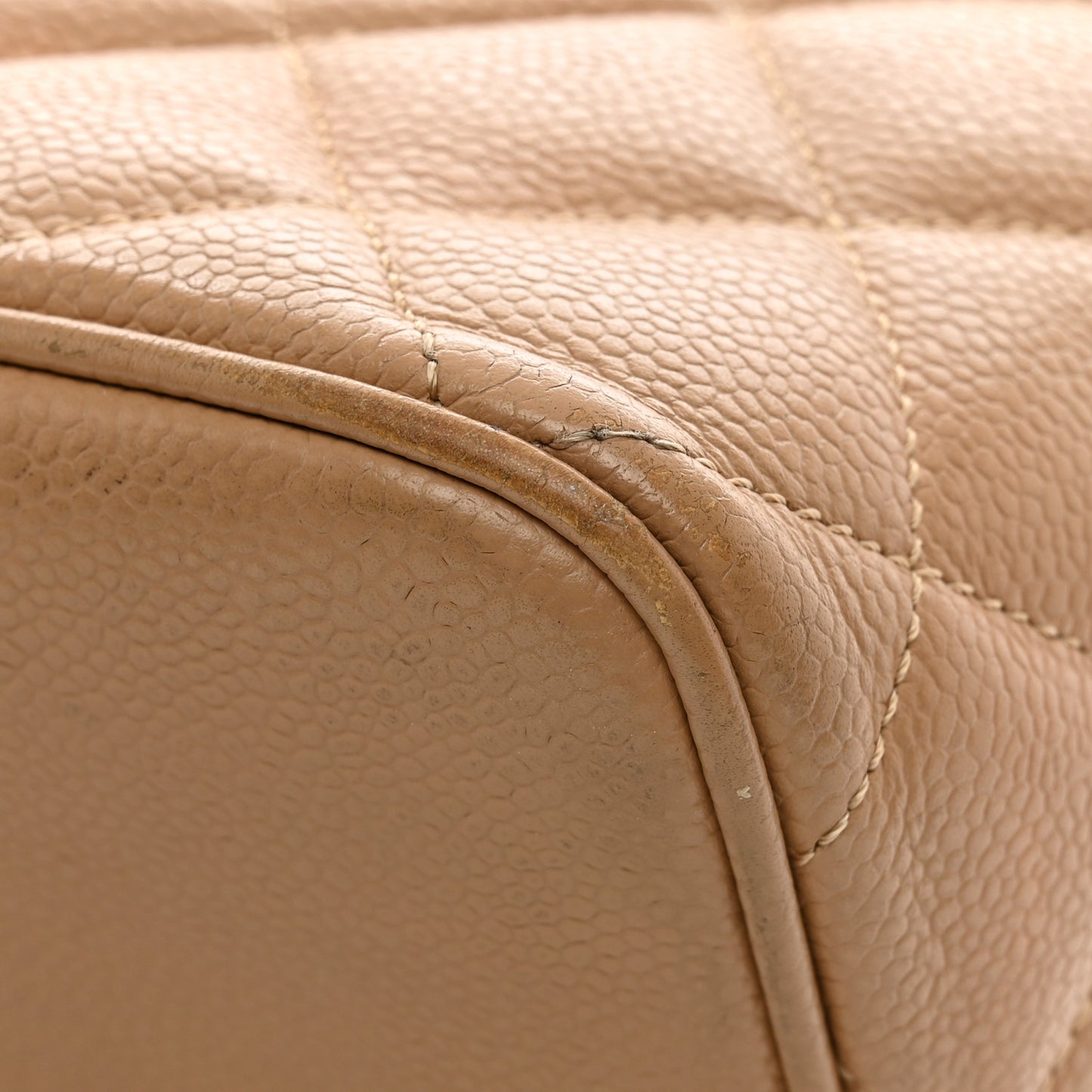 Caviar Quilted Medallion Tote Beige