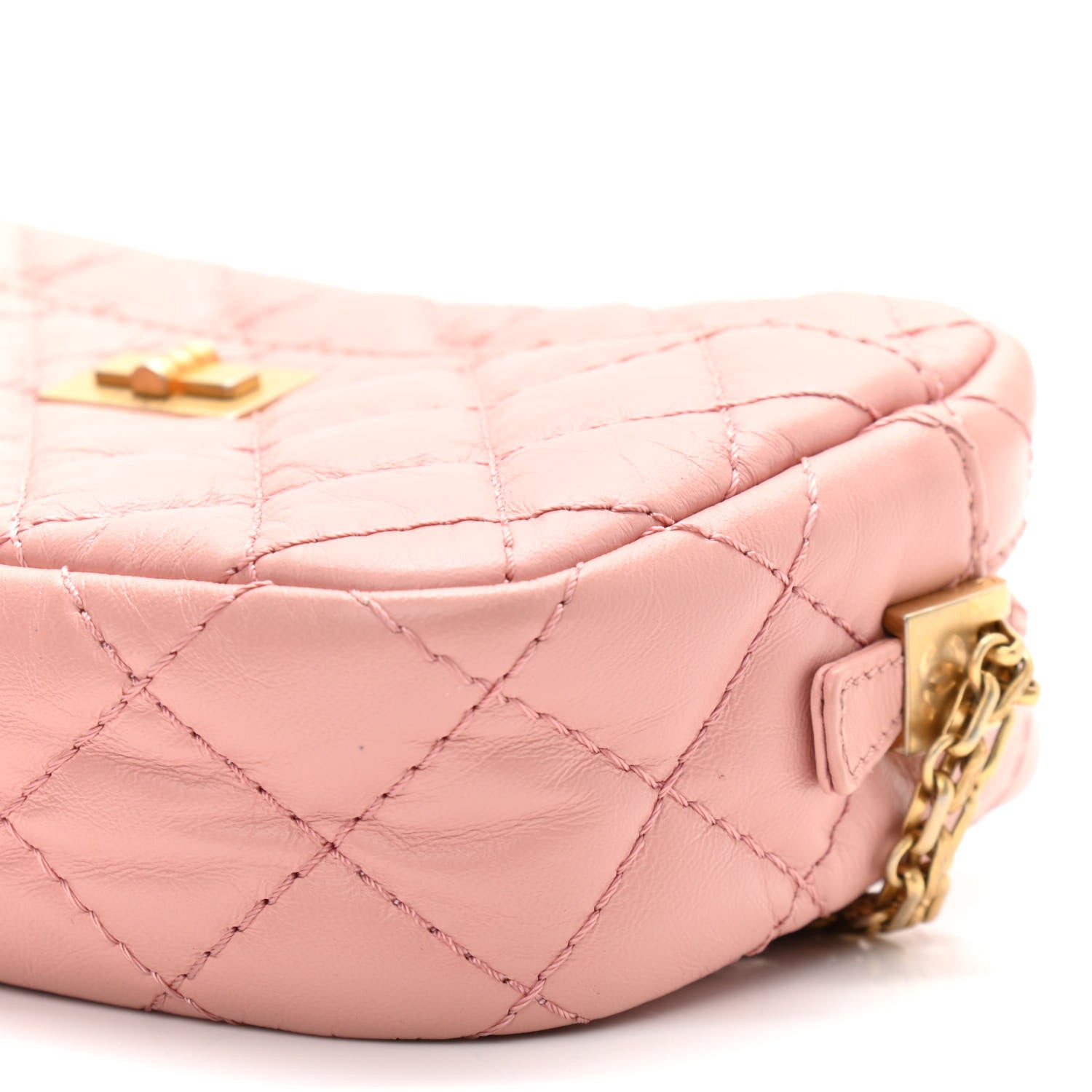 Chanel Aged Calfskin Quilted Mini Reissue Camera Case Pink 10 of 11