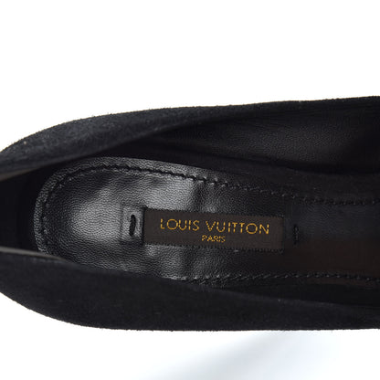 Louis Vuitton Suede Oh Really Peep Toe Pumps 35 Black 8 of 10