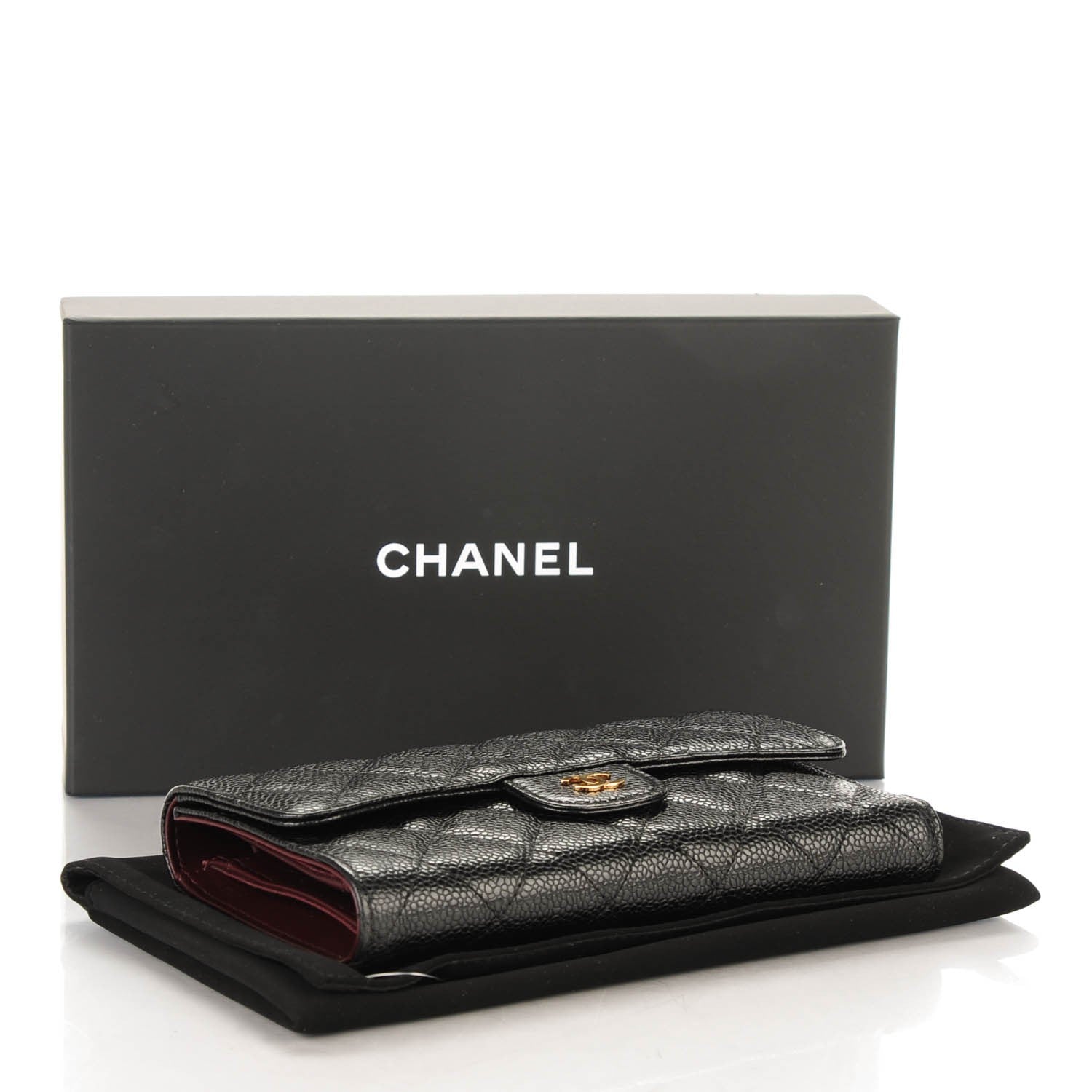 Chanel Caviar Quilted Long Flap Wallet Black 4 of 8