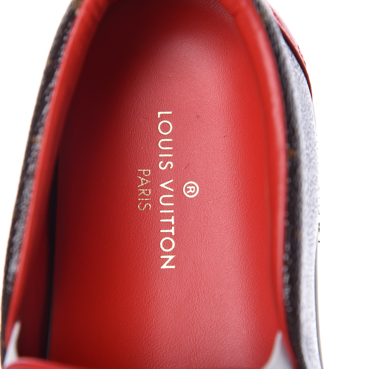 Louis Vuitton Monogram Frontrow Slip On Sneakers 37.5 Rouge 6 of 9
