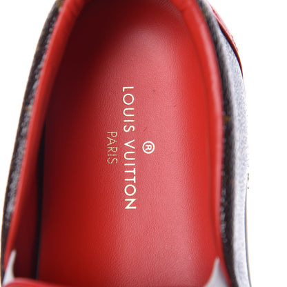 Louis Vuitton Monogram Frontrow Slip On Sneakers 37.5 Rouge 6 of 9